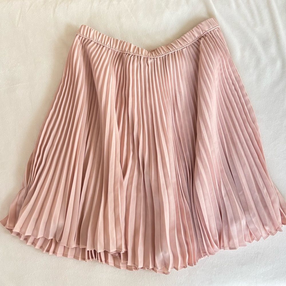 Banana Republic Blush Pink Pleated Skater Skirt